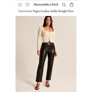 Women's Abercrombie Curve‎ Love Vegan Leather Ankle Straight Pant